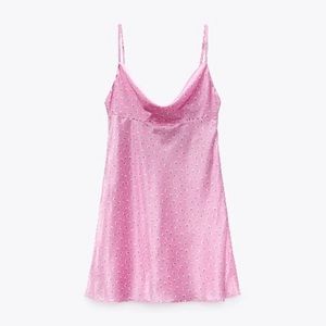 BNWT Zara pink satin mini dress